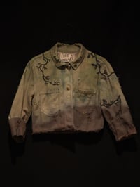 Image 2 of (S) Distressed/Repaired Snap Crop Jacket