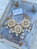 Flower Pearl Statement Necklaces 