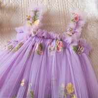 Image 8 of Girls Floral Embroidered Party Tutu Dress  