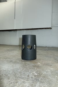 Image 6 of Cut-Out Vase in Black Satin, Tall