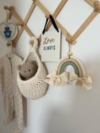 Image 5 of Rainbow cake topper, small macrame rainbow hanging