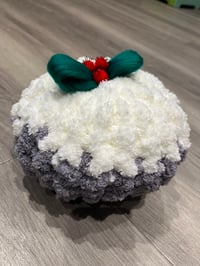 Image 4 of Chunky Knit Christmas Pudding Cushion