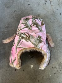 Image 7 of BIGFOOT PINK REAL TREE FURRY TRAPPER HAT (S/M)