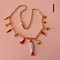 Image 2 of Gold Paperclip Charm Necklaces