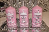 PINK CROWN CANDLE SET 