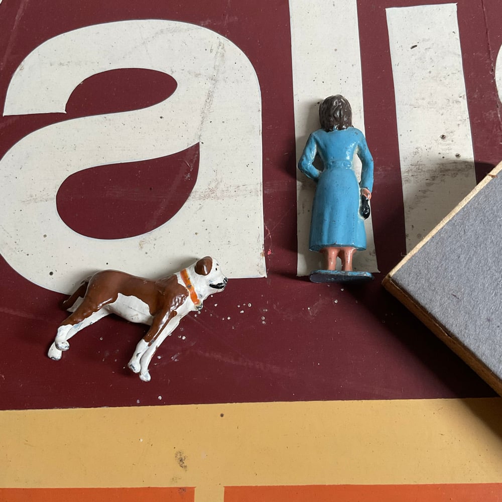 Image of Woman With St Bernard & Matchbox 