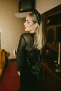 Image 2 of Dahlia Velvet Hairband with Veil