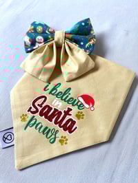Image 6 of I Believe in Santa Paws / Xmas Gingerbread Reversible Bandana 