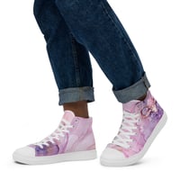 Image 5 of Beautiful Pink Baphomet Goat Watercolor Men’s High Top Canvas Shoes