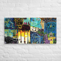 Shhhh.  Blue Landscape.  By Jason Orr.  20" x 40" x 1.25" thick Canvas