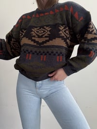 Image 2 of Vintage Green oversized sweater // L