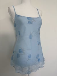 Image 2 of Vintage blue floral tank top // M 