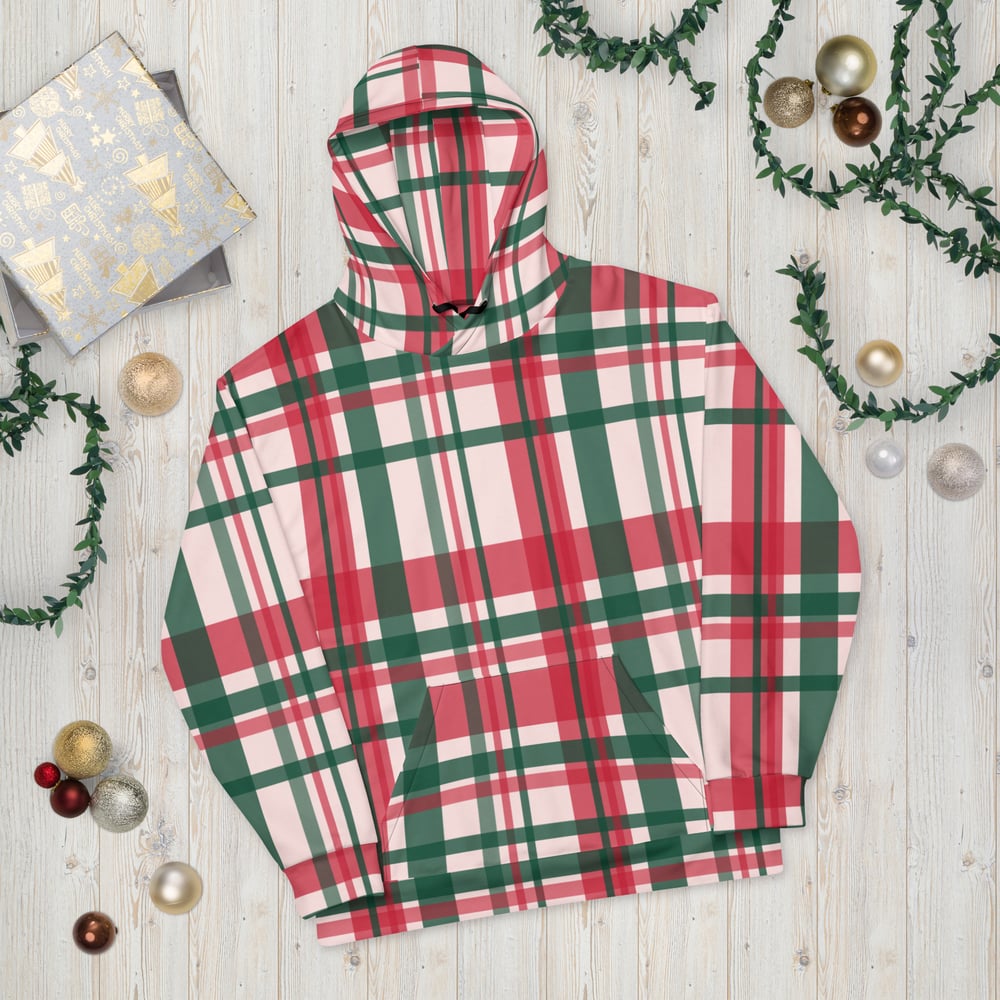 Image of Unisex Hoodie Christmas Plaid