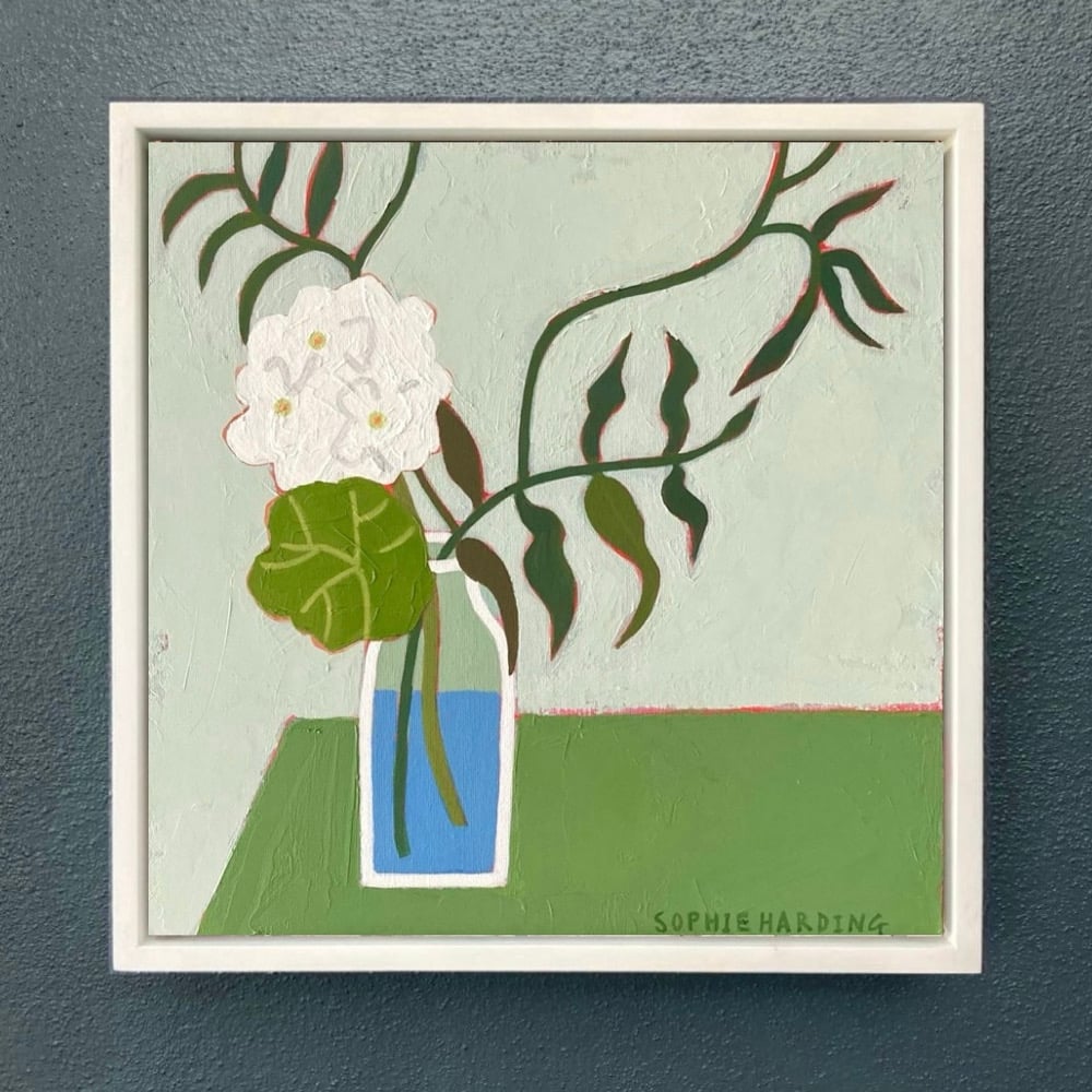 Image of White Geranium and Jasmine Tendrils