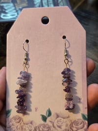 Amethyst Crystal chip earrings