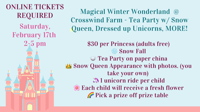 Winter Wonderland Tea Party w/ Snow Queen, Snow Fall, Unicorns, MORE! 