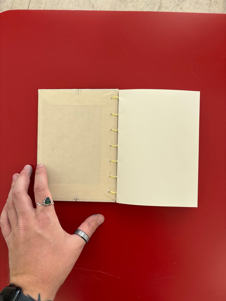 HAND BOUND SKETCH BOOK WITH SCREEN PRINTED COVER
