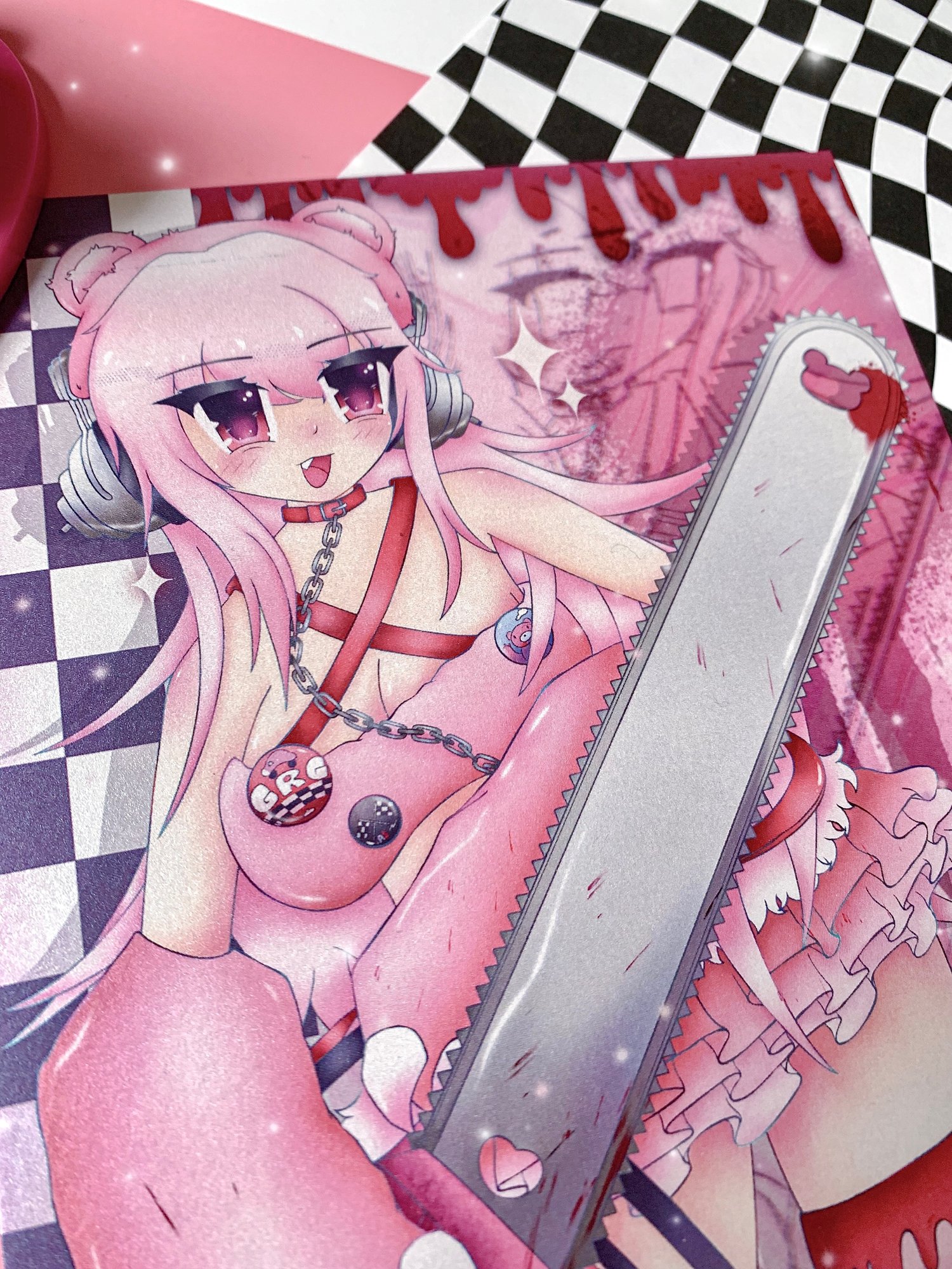Image of GRG Super Sonico Gloomy Bear | Shimmer A5 Print