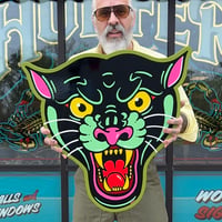 Panther Head- Mint/ Olive Wood cutout