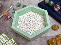 Image 4 of Green Secret Garden Key Print Hexagon Dice Tray