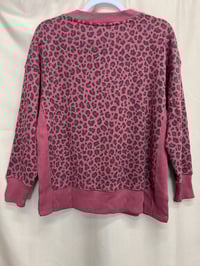 Image 4 of 90 DEGREE by reflex plum burgundy leopard sweatshirt 