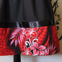 Image 2 of Red Black Plumeria Skirt