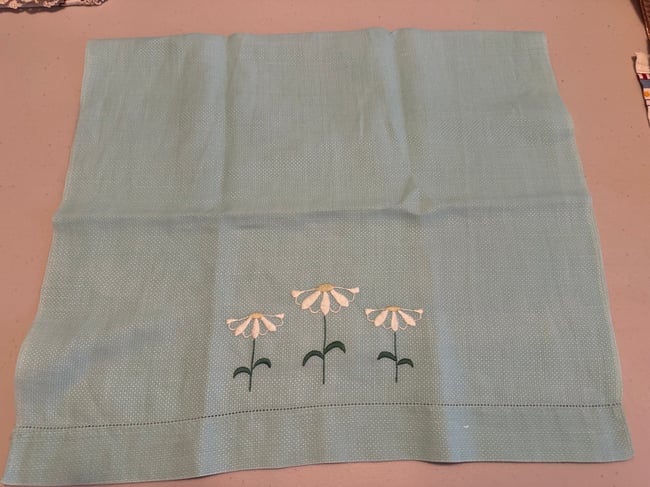 Embroidered tea towel