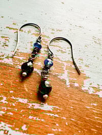 Image 5 of kyanite and green tourmaline earrings