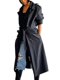 Image 2 of Black Nylon Trench Coat