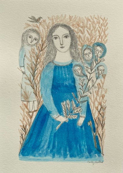 Image of Portrait of a woman in blue