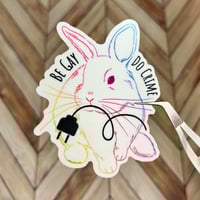 Be Gay Do Crime Rabbit vinyl sticker