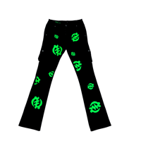 Image 1 of Black/Lime VIliiage Stacked Jeans 