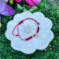 Image 2 of Evil eye with cross bracelet