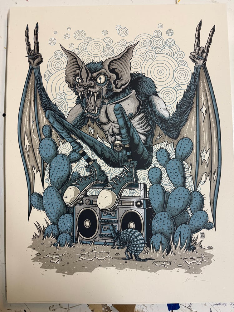 Image of Bats and Boomboxes - Art Print - Regular and Variants