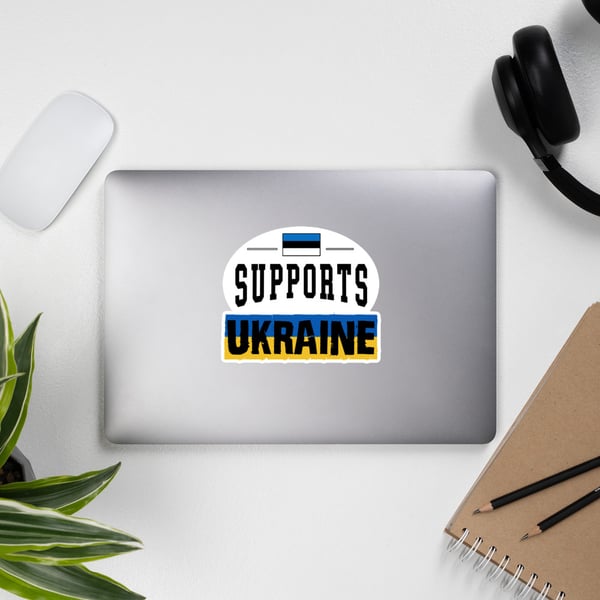Image of Estonia supports Ukraine stickers