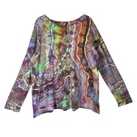Image 6 of 3XL Ladies Long-Sleeve Stretch Tee in Bold Geode Ice Dye