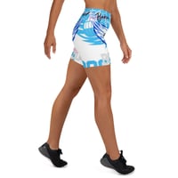 Image 3 of BOSSFITTED Baby Blue and White Born Pressure Yoga Shorts