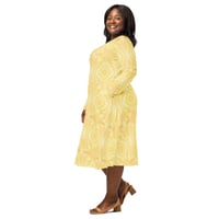 Image 2 of Sunny Hibiscus Long Sleeve Midi Dress