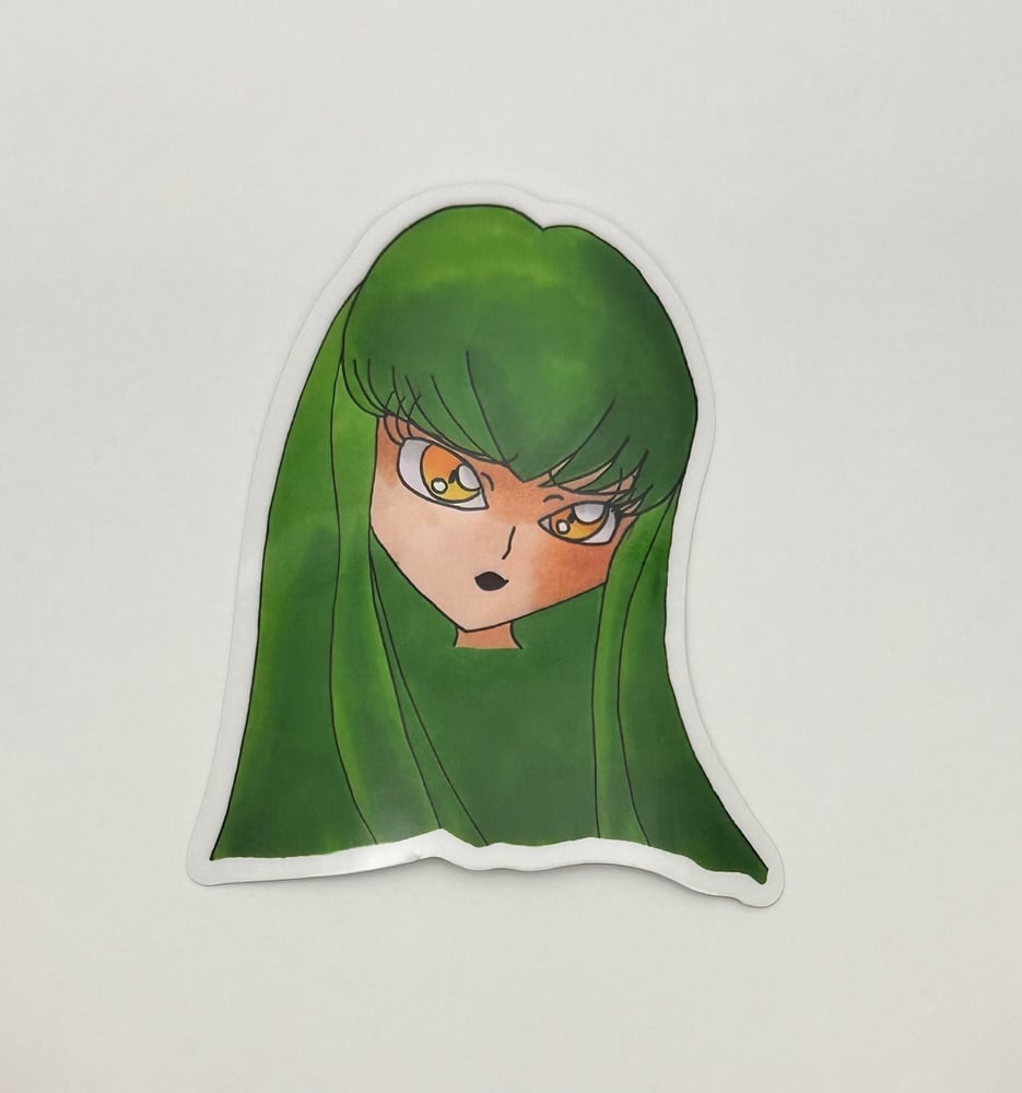 Image of Green Haired Witch Clear Sticker 