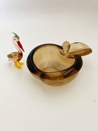 Image 1 of French Crystal Amber Ashtray