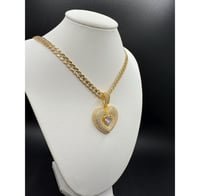 Image 2 of White Diamond Heart Shaped Necklace 
