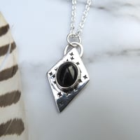 Image 4 of Handmade Starlight Blue Goldstone Sterling Silver Pendant 925