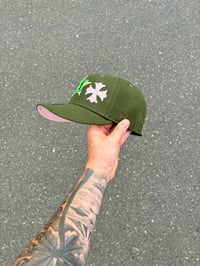 Image 3 of PINK BRIM OLIVE HOUSTON ASTROS CUSTOM FITTED  CAP