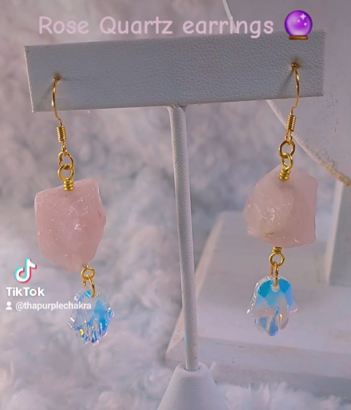 Image of Rose Quartz earrings 