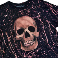 Image 2 of “BLEACHED SKULL#2” Custom Bleach Painted Crop Top LARGE