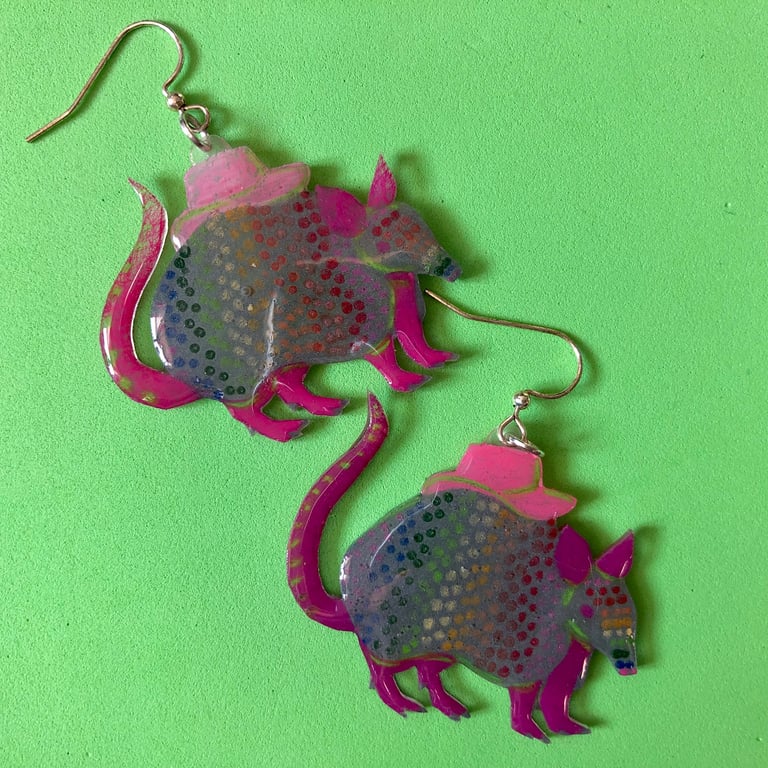 howdy armadillo earrings
