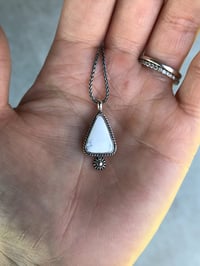 Image 1 of Sterling Silver White Buffalo Stone Necklace