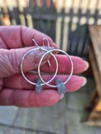 Image 3 of Aqua Blue Seaglass Ring Earrings 