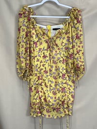 Image 5 of LINJIA SHOP yellow floral mini dress