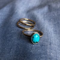 Image 3 of Hammered Bands w/ Turquoise 
